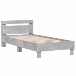 vidaXL Bed Frame with Headboard and LED Bed Base Bedstead Matress Foundation - concrete grey, 90 x 200 cm - Additional view 5