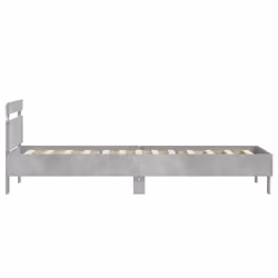 vidaXL Bed Frame with Headboard and LED Bed Base Bedstead Matress Foundation - concrete grey, 90 x 200 cm - Additional view 7