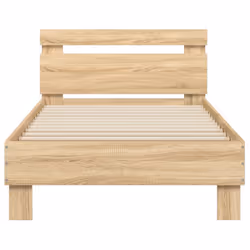 vidaXL Bed Frame with Headboard and LED Bed Base Bedstead Matress Foundation - sonoma oak, 90 x 190 cm - Additional view 6