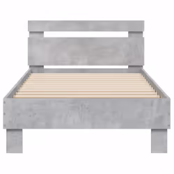 vidaXL Bed Frame with Headboard and LED Bed Base Bedstead Matress Foundation - concrete grey, 90 x 190 cm - Additional view 6