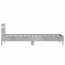 vidaXL Bed Frame with Headboard and LED Bed Base Bedstead Matress Foundation - concrete grey, 90 x 190 cm - Additional view 7