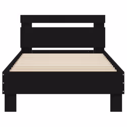 vidaXL Bed Frame with Headboard and LED Bed Base Bedstead Matress Foundation - black, 75 x 190 cm - Additional view 6