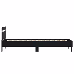 vidaXL Bed Frame with Headboard and LED Bed Base Bedstead Matress Foundation - black, 75 x 190 cm - Additional view 7