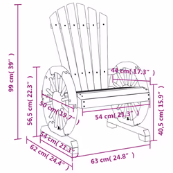 vidaXL Garden Adirondack Chair Outdoor Lounger Patio Deck Chair Solid Wood Fir