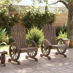 vidaXL Garden Adirondack Chairs Outdoor Lounger Chair 2 pcs Solid Wood Fir