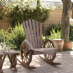 vidaXL Rocking Adirondack Chair Patio Outdoor Rocking Chair Solid Wood Fir - Additional view 2