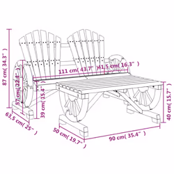 VidaXL 365098 outdoor bench Wood - Additional view 8