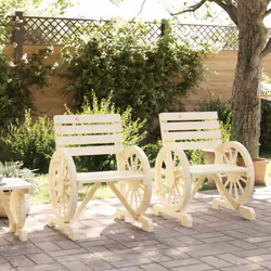 vidaXL Garden Chairs Dining Chair Outdoor Seat Chair 2 pcs Solid Wood Fir