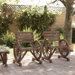vidaXL Garden Chairs Dining Chair Outdoor Seat Chair 2 pcs Solid Wood Fir