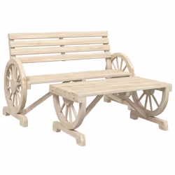 vidaXL Garden Lounge Set 2 Piece Outdoor Dining Table and Bench Solid Wood Fir