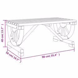 vidaXL Garden Coffee Table Outdoor Table Patio Dining Table Solid Wood Fir - Additional view 8