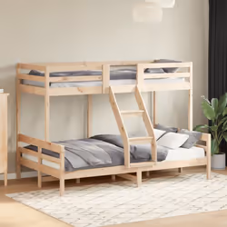 vidaXL Bunk Bed Kids Twin Sleeper Children Bed Frame Loft Bed Solid Wood Pine - brown - Additional view 2