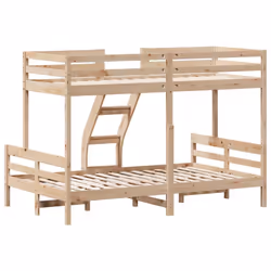 vidaXL Bunk Bed Kids Twin Sleeper Children Bed Frame Loft Bed Solid Wood Pine - brown - Additional view 5