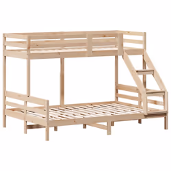 vidaXL Bunk Bed Kids Twin Sleeper 90x200/140x200 cm White Solid Wood Pine - natural - Additional view 2