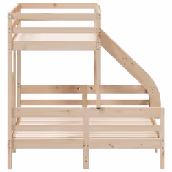 vidaXL Bunk Bed Kids Twin Sleeper 90x200/140x200 cm White Solid Wood Pine - natural - Additional view 4