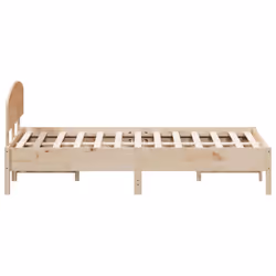 vidaXL Bed Frame with Headboard Bedstead Bed Base 140x190 cm Solid Wood Pine - 140 x 200 cm - Additional view 4