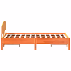 vidaXL Bed Frame with Headboard Bedstead Bed Base 120x200 cm Solid Wood Pine - wax brown, 120 x 200 cm - Additional view 4