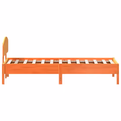 vidaXL Bed Frame with Headboard Bedstead Bed Base 120x200 cm Solid Wood Pine - wax brown, 100 x 200 cm - Additional view 4
