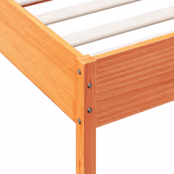 vidaXL Bed Frame with Headboard Bedstead Bed Base 120x200 cm Solid Wood Pine - wax brown, 100 x 200 cm - Additional view 6