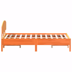 vidaXL Bed Frame with Headboard Bedstead Bed Base 120x200 cm Solid Wood Pine - wax brown, 140 x 190 cm - Additional view 4