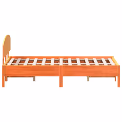 vidaXL Bed Frame with Headboard Bedstead Bed Base 120x200 cm Solid Wood Pine - wax brown, 120 x 190 cm - Additional view 4