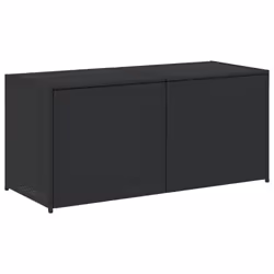 vidaXL Garden Storage Box Bench Container Chest Shed Blanket Box Poly Rattan - black, 120 x 50 x 56 cm