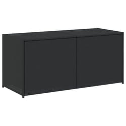 vidaXL Garden Storage Box Bench Container Chest Shed Blanket Box Poly Rattan - black, 120 x 50 x 56 cm