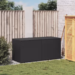 vidaXL Garden Storage Box Bench Container Chest Shed Blanket Box Poly Rattan - black, 120 x 50 x 56 cm