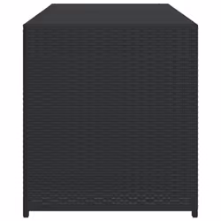 vidaXL Garden Storage Box Bench Container Chest Shed Blanket Box Poly Rattan - black, 120 x 50 x 56 cm - Additional view 4