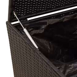 vidaXL Garden Storage Box Bench Container Chest Shed Blanket Box Poly Rattan - black, 120 x 50 x 56 cm - Additional view 7