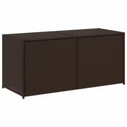 vidaXL Garden Storage Box Bench Container Chest Shed Blanket Box Poly Rattan - brown, 120 x 50 x 56 cm