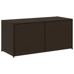 vidaXL Garden Storage Box Bench Container Chest Shed Blanket Box Poly Rattan - brown, 120 x 50 x 56 cm