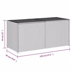 vidaXL Garden Storage Box Bench Container Chest Shed Blanket Box Poly Rattan - brown, 120 x 50 x 56 cm - Additional view 10