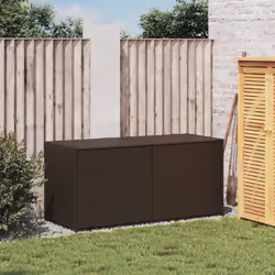 vidaXL Garden Storage Box Bench Container Chest Shed Blanket Box Poly Rattan - brown, 120 x 50 x 56 cm