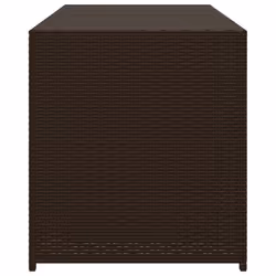vidaXL Garden Storage Box Bench Container Chest Shed Blanket Box Poly Rattan - brown, 120 x 50 x 56 cm - Additional view 4