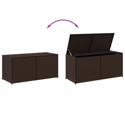 vidaXL Garden Storage Box Bench Container Chest Shed Blanket Box Poly Rattan - brown, 120 x 50 x 56 cm - Additional view 6