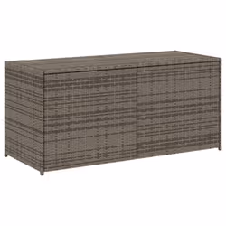 vidaXL Garden Storage Box Bench Container Chest Shed Blanket Box Poly Rattan - grey, 120 x 50 x 56 cm