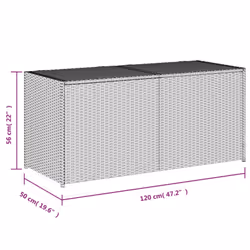vidaXL Garden Storage Box Bench Container Chest Shed Blanket Box Poly Rattan - grey, 120 x 50 x 56 cm - Additional view 10