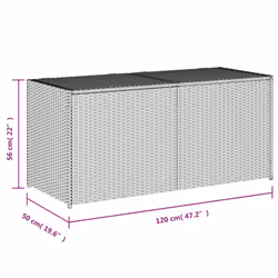 vidaXL Garden Storage Box Bench Container Chest Shed Blanket Box Poly Rattan - mix beige, 120 x 50 x 56 cm - Additional view 10