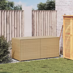 vidaXL Garden Storage Box Bench Container Chest Shed Blanket Box Poly Rattan - mix beige, 120 x 50 x 56 cm - Additional view 2