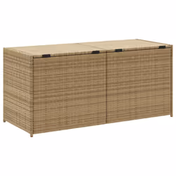 vidaXL Garden Storage Box Bench Container Chest Shed Blanket Box Poly Rattan - mix beige, 120 x 50 x 56 cm - Additional view 5