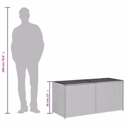 vidaXL Garden Storage Box Bench Container Chest Shed Blanket Box Poly Rattan - mix beige, 120 x 50 x 56 cm - Additional view 9