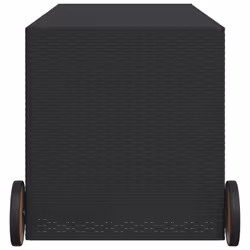 vidaXL Garden Storage Box Bench Container Chest Shed Blanket Box Poly Rattan - black, 127 x 55 x 56/59.5 cm - Additional view 4