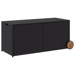 vidaXL Garden Storage Box Bench Container Chest Shed Blanket Box Poly Rattan - black, 127 x 55 x 56/59.5 cm - Additional view 5