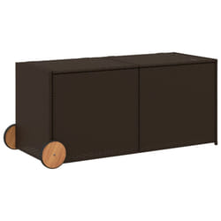 vidaXL Garden Storage Box Bench Container Chest Shed Blanket Box Poly Rattan - brown, 127 x 55 x 56/59.5 cm