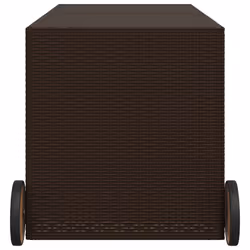 vidaXL Garden Storage Box Bench Container Chest Shed Blanket Box Poly Rattan - brown, 127 x 55 x 56/59.5 cm - Additional view 4