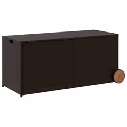 vidaXL Garden Storage Box Bench Container Chest Shed Blanket Box Poly Rattan - brown, 127 x 55 x 56/59.5 cm - Additional view 5