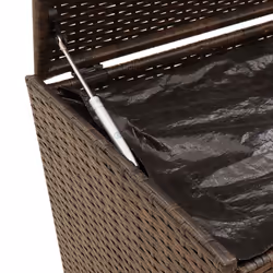 vidaXL Garden Storage Box Bench Container Chest Shed Blanket Box Poly Rattan - brown, 127 x 55 x 56/59.5 cm - Additional view 7