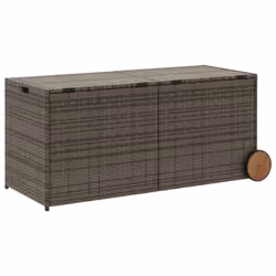 vidaXL Garden Storage Box Bench Container Chest Shed Blanket Box Poly Rattan - grey, 127 x 55 x 56/59.5 cm - Additional view 5