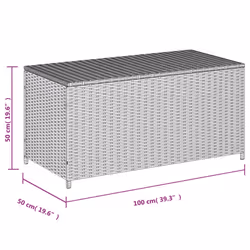 vidaXL Garden Storage Box Bench Container Chest Shed Blanket Box Poly Rattan - mix beige, 100 x 50 x 50 cm - Additional view 10